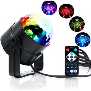 Lampe de ScèneJeux de lumière Soirée Boule à Facette à Télécommande LED InnooLight Disco Eclairage DJ spot Soirée Contrôle Sonore