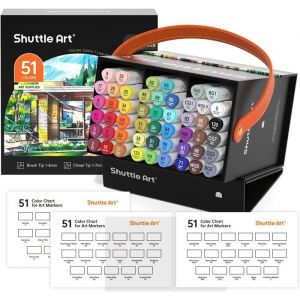 Feutres alcool double pointe 50 couleurscoloriage adultem&eacute;langeur&eacute;tui rangementmarqueurs parfaits pour animationmanga