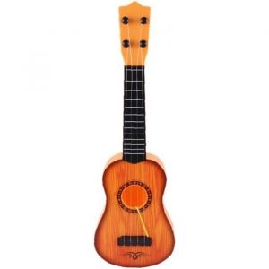Enfants Guitare Toy Mod&egrave;le en bois 4 Cordes Simulation Mini guitare Enfants Enfants &eacute;ducatifs Instrument de musique Cadeau de jouet