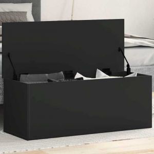 BEAU Malle/coffre Intérieur - Boîte de rangement - noir 90x35x35 cm - bois dingénierie mode306834