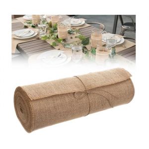 Chemin de Table - JUTE - 10 m x 25 cm - Décoration Mariage Champêtre - Style Vintage - Réutilisable