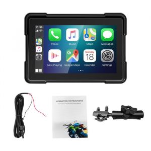 Carplay Moto - Apple Carplay Android Auto Autoradio Portable 5 Pouces écran Tactile IP67 étanche double Bluetooth