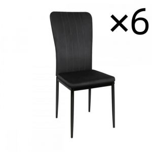 Lot de 6 Chaise de salle &agrave; mange-MENGDA-Patte Metal-Pour cuisine bar restaurant-Maximale 120 kg-Contemporain Design