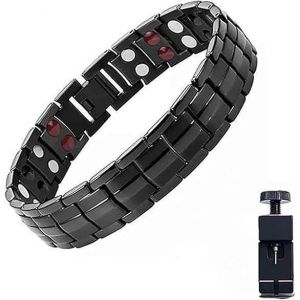 Noruion Far Ion Bracelet magn&eacute;tique pour homme avec outil efficace en titane magn&eacute;tique Bracelet magn&eacute;tique Noir 1pcs