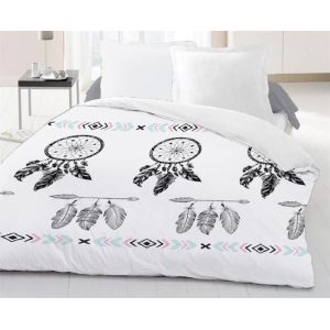 Couette - MORTREUX - Attrape Rêve Noir - 200 x 200 cm - Mi saison - 350g/m² fibre creuse