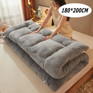 Matelas Pliable Enroulable Matelas futon Épaissir Le Tapis De Sol en Tatami Matelas de Couchage pour dortoir Gris180x200cm
