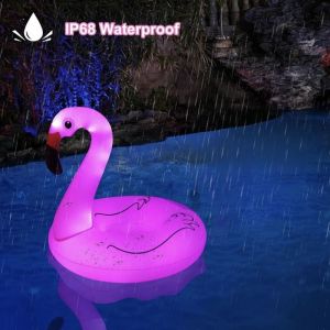 Bouée Flamant Gonflable avec Lumières SolairesFlamant Rose GonflableGrand Flamant Bouée Piscine AdulteBouée Piscine Flamant-1pcs