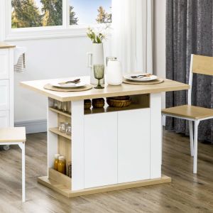 Ilot central cuisine table avec grand plan de travail 4-6 personnes - dim. 110L x 70l x 755H cm