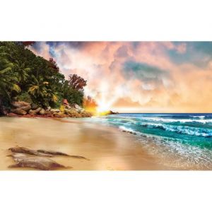 Papier Peint Photo INTISS&Eacute;-(10897V2T) PLAGE-312x219cm-3 l&eacute;s-Mural Poster G&eacute;ant XXL-Mer Beach Mer Oc&eacute;an Nature Jungle For&ecirc;t