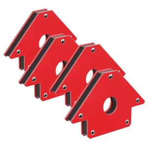 Wiltec Kit 4x Aimants de soudure avec Force de maintien de 32 kg &Eacute;querre magn&eacute;tique de 190 x 120 x 26 mm 45&deg; 90&deg; 135&deg; Positionn