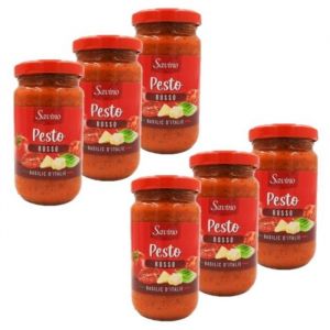 Savino - Lot 6x Sauce pesto rosso - Bocal 190g