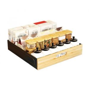 PANIER TIROIR POUR MEUBLE DE CUISINE-Rangement placard cuisine coulissant-40X40.5X8CM-NOIR