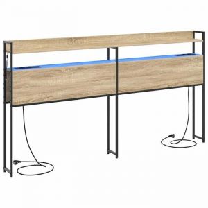 [7720575]T&ecirc;te de Lit - Panneau de lit Pour chambe - avec &eacute;tag&egrave;re Ch&ecirc;ne sonoma 200cm Bois ding&eacute;nieriePoids:23.87 Kg