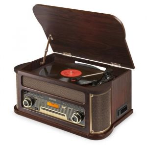 Platine vinyle - FENTON - Memphis - Bluetooth - DAB/FM - Lecteur CD et cassette - Bois foncé