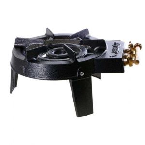 Four dextérieur - Réchaud gaz - Compact 3 feux - Transportable - Sécurisé - Noir