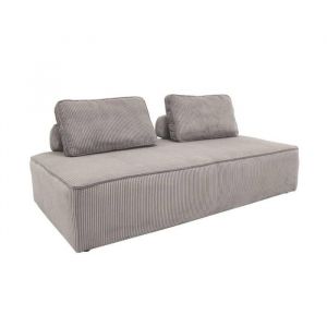 Chauffeuse 2 places pour canapé modulable velours côtelé gris clair