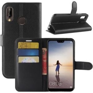 Coque Huawei P20 Lite Etui Housse à Rabat en PU Cuir Flip Leather Case Cover Antichoc Portefeuille Protection Stand Coque avec Sl