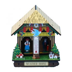 Bo&icirc;Te Ensoleill&eacute;E et Pluvieuse Thermom&egrave;Tre Pr&eacute;Cis DInt&eacute;Rieur Barom&egrave;Tre de Maison Hygrom&egrave;Tre en Plastique Suspendu Horloge