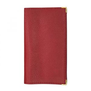 Porte ch&eacute;quier talon en haut + &eacute;tui carte RFID compact en cuir souple avec carte bancaire LOLUNA&reg; (Rouge)