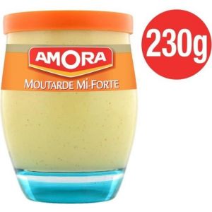 AMORA - Moutarde Mi Forte Verre De Table 230G - Lot De 4