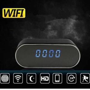 Rncyn WISIDUM 1080P HD WIFI Caméra Horloge Espion Caché Réveil Sans Fil Spy IR Vision Nuit DVR LIE3846