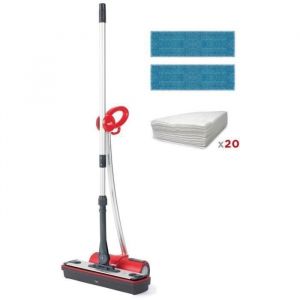 Balai vapeur sans fil multi-surfaces POLTI MOPPY RED EXTRA DUST - 1500 W - Réservoir 07 L - Rouge