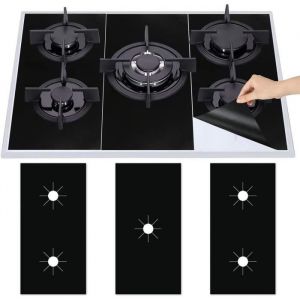 Housse de protection pour réchaud à 5 trous plaque de protection pour cuisinière à gaz tampon anti-saleté pour un nettoyage rapide