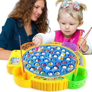 Filature électrique pêche 45 poissons 6 canne à pêche jeu musique joueur jouets pour enfants