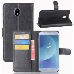 Galaxy J3 (2017) Coque Rétro PU Cuir Portefeuille avec Support Antichoc Housse Etui Samsung Galaxy J3 (2017) J330F- Noir