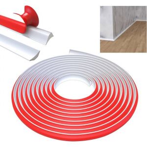 Bande de moulage flexible en TPE - 5 m - Autocollant quart de rond - Bande de moulage pour bord de carrelage plinthe  PLINTHE PVC