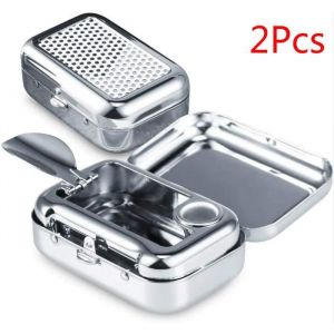 Cendrier De Poche Anti Odeur Cendrier Portable Cendrier VoitureMini Acier Inoxydable Cendrier Mini Cendrier Lusage