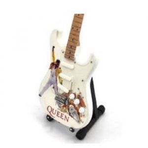 Decoration Guitare Miniature 22 Cm Avec Son Chevalet Tribute Freddy Mercury Queen