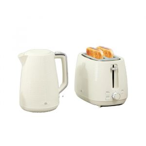 Ensemble Grille-Pain 2 Tranches Bouilloire 1.7L 2200W Beige