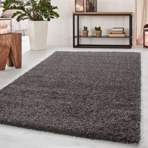 Tapis Salon Shaggy - SIMPEX - Laetitia - Taupe - 80 x 150 cm - 100% Polypropyl&egrave;ne