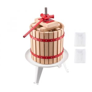 Pressoir Manuel à Fruits 12 L-Duoku-Êquipé dun Panier en Bois Robuste et de 8 Blocs-Idéal pour Extraire le Jus de Raisin-Pomme