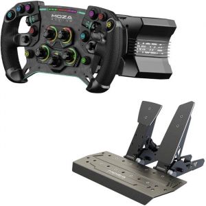 Moza Racing Bundle &ndash; R9 V3 Base + Volant GS V2P + P&eacute;dales SR-P + Pince &ndash; PC