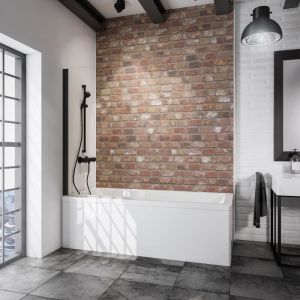 Pare baignoire pivotant 80 x 140 cm pare douche pliant verre 5 mm 1 volet profilé noir Schulte