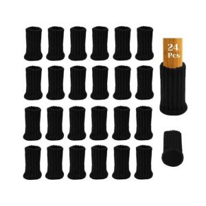 24Pcs Chaussettes de Chaise Mobilier en Feutre Table mobilier Couvre Meuble Chaise Pieds Couvertures Casquettes Pieds Tampons
