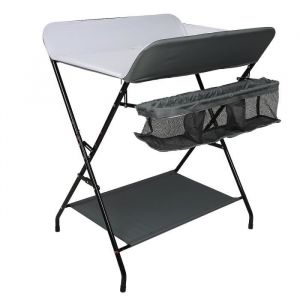 (GRIS ET BLANC79 x 55.5 x 96CM) YYIXING®TABLE A LANGER POUR BEBE PLIABLE PORTABLE-AVEC PANIERS DE RANGEMENT