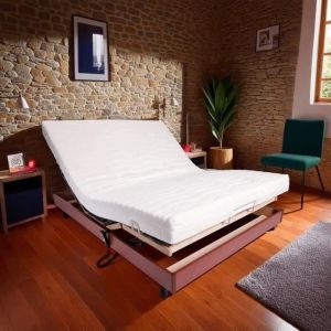 Ensemble relaxation matelas + sommier &eacute;lectrique 140x190 - Mousse - Ferme - TALCA Fabrication fran&ccedil;aise