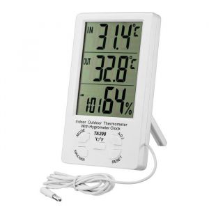 Thermomètre Hygromètre Digital LCD Thermomètre Numérique avec Sonde Hygromètre Intérieur et Extérieur Blanc