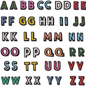 Lettre a Coudre 52 Pi&egrave;ces Insigne Lettre Bordure Noire D&eacute;corer Patchs Lettre Thermocollante Patch Thermocollant Vetement A-Z pour