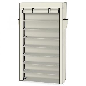 Armoire à Chaussures 10 Niveaux Etagères à Chaussures pour 40 Paires Chaussures 88*28*160cm - Beige