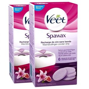 Veet Spawax Disques de Cire pour Jambes Maillot Aisselles et Bras Figue Sucrée et Lys Violet 6 Disques Lot de 2
