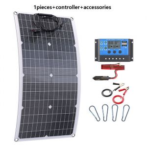 PANNEAU SOLAIRE - WOODOURS - Kit panneaux solaires 2000W 12V onduleur 4000W 110/220V alimentation maison et extérieur contrôleur
