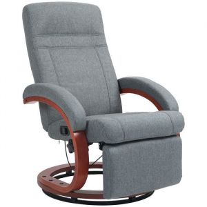 Fauteuil TV confortable avec dossier inclinable accoudoirs en bois fauteuil pivotant.