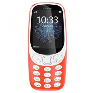 3G Nokia 3310 SIM - feature phone d&eacute;bloqu&eacute; GSM &Eacute;cran 24 pouces appareil photo 2MP avec flash LED - Rouge