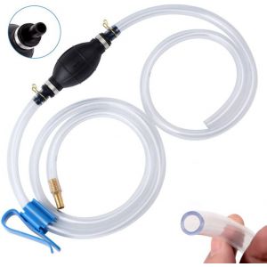 Pompe a eau manuelle poire amorcage gasoil Pompe &agrave; siphon pompe manuelle avec 2 tuyaux en PVC r&eacute;sistants avec collier de serrage