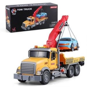 Camion Dépanneuse Jouet Enfant Grand Camion Jouet pour 3 5 6+ Ans Garcon 1:16 Transporteur Véhicule avec Voiture de Course