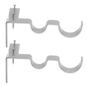 Duokon Support de tringle à rideau double 2pcs double support de tringle à rideau en acier 20lb supportant une charge facile à